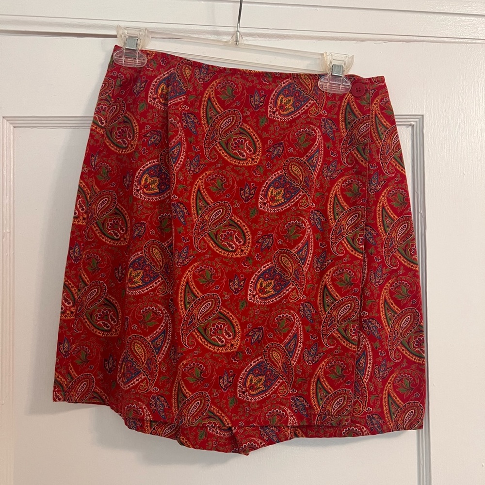 Vintage Paisley Red Skort Lizsport